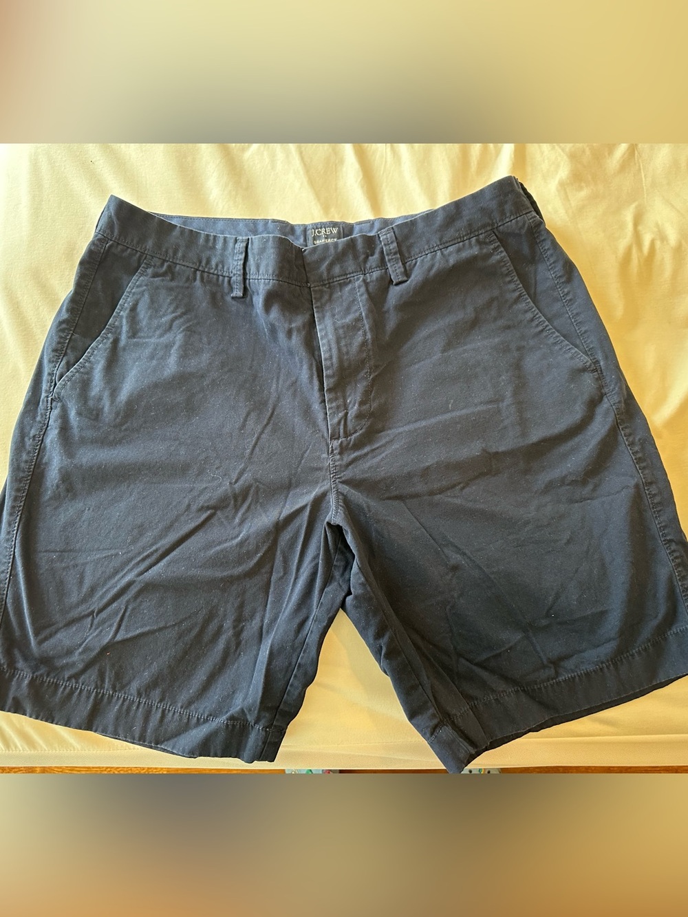 100% Cotton Jcrew Gramercy navy blue shorts sz 34 8in inseam